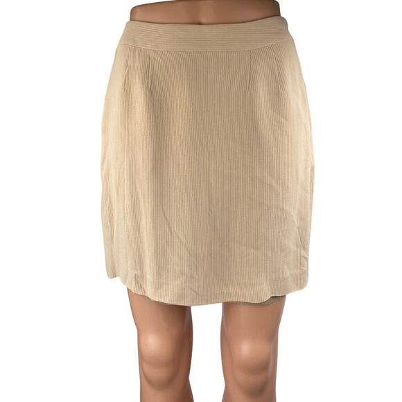 Et Vous Women's Beige Khaki Tan High Waisted Side Zip Mini Pencil Skirt Size 6 - Picture 1 of 4